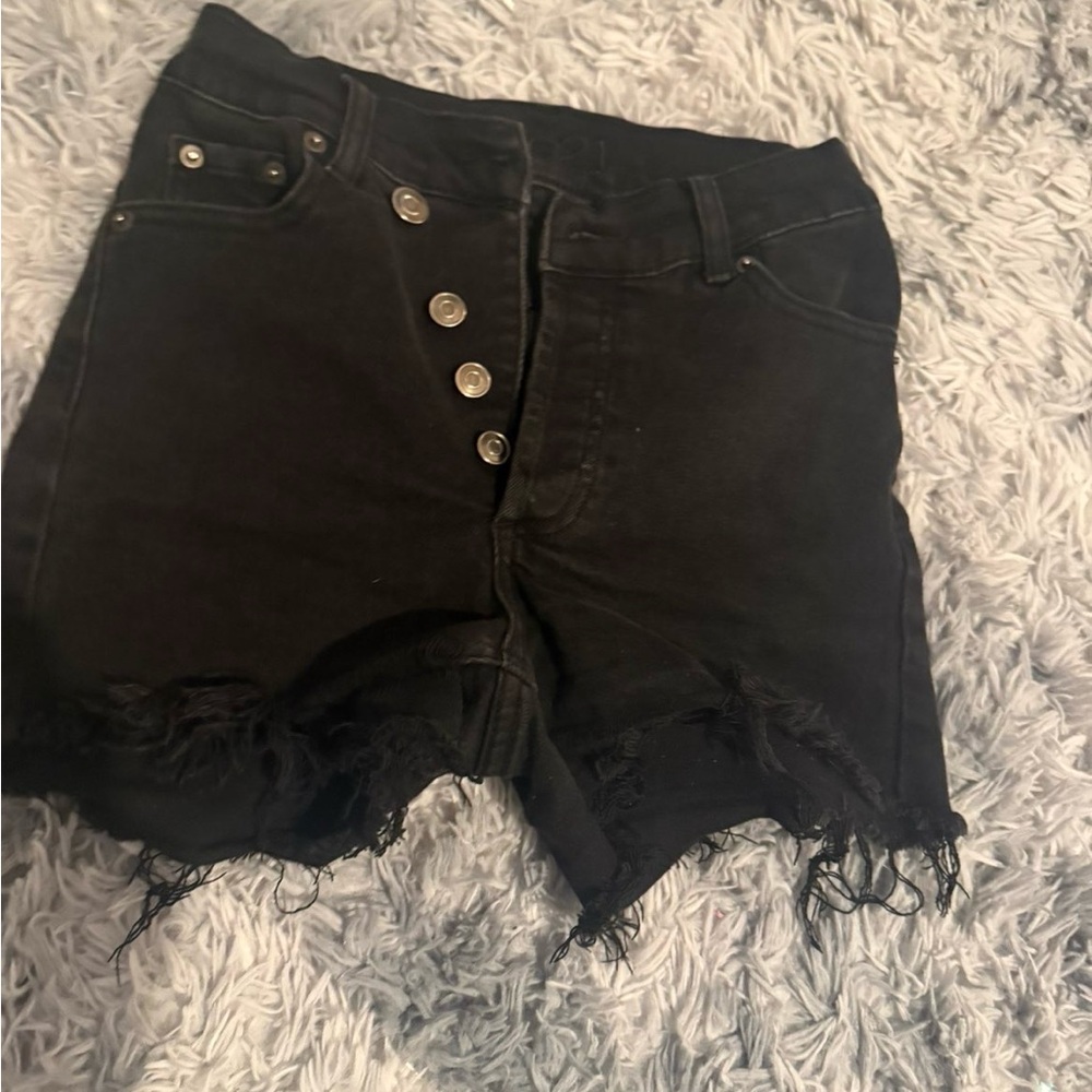 Rue21 Black Frayed Jean Shorts